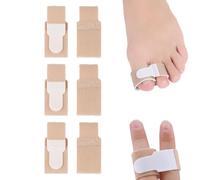 WUSJCOF Pack de 6 piezas, Cintas envolventes para dedos, Vendajes acolchados, Vendaje de tela, Corrector y protector para hinchados, en martillo y en garra, Férula y enderezador para dedos del pie
