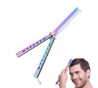 WUSJCOF Peine Mariposa Plegable de Bolsillo para Estilismo de Cabello y Entrenamiento de Barbero (Colorido)
