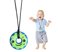 WUSJCOF Sensorial para Masticar, Mordedor de Silicona para Bebé, Autismo, Autistas, Perfecto para Niños con TDAH, Dentición, Morderse las Uñas, Bebé 3-6 Meses, Collar de Lactancia (1 pieza) (Azul)
