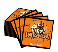 WUSJCOF Servilletas de Halloween, 40 unidades, servilletas para naranja y calabaza de mesa de Halloween, adecuadas para fiestas de Halloween y carnaval, decoración de Halloween (33×33 cm) (naranja)
