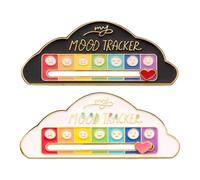 WUSJCOF Set de 7 pins emocionales sociales divertidos para 7 días, pins emocionales interactivos en forma de nube, batería social, pins para expresar ansiedad (blanco + negro).