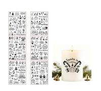 WUSJCOF Tatuaje para velas navideñas, 6 unidades, refranes navideños, tatuajes de la suerte, lámina para velas, pegatinas, decoración navidad