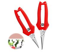 WUSJCOF Tijeras de podar pequeñas para jardinería, con cuchillas curvas recubiertas de titanio, cosecha, rosas, bonsái, flores y plantas, punta recta profesionales, recoger frutas, ramas verdes