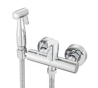 Wussh Kit de ducha de ducha con bidé musulmán oculto con mezcla caliente y fría de latón cromado montado en la pared