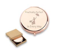 WUSUANED Espejo con Cita de Mary Poppins prácticamente sentidos, Regalos inspirados en la película para los Fans de Mary (Espejo con Cita de Mary Poppins)