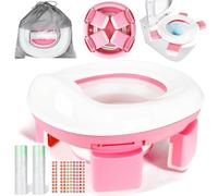 WUSUPU Asiento Inodoro Plegable para Niños 3 in 1 Orinal portátil niños plegable,Orinal Portátil Reductor WC para Bebé con Piezas a Prueba de Salpicaduras Adaptador pare Casa y Viaje