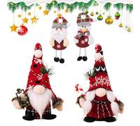 WUSUPU Gnomo de Navidad 2 Piezas,Decorativas Navideñas Muñeca de Gnomo sin Rostro con 2 Colgantes,Muñeco de Gnomos de Peluche Navideño,Hechos a Mano,Decor para Hogar Casa