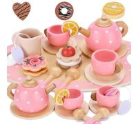 WUSUPU Juego de té Infantil,Juguete de té Niñas,Tetera y Tazas Juguete,Accesorios de Juego de Comida para Niñas de 3 4 5 6 Años en la Fiesta de té de la Tarde y el Juego de rol de Picnic