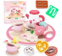 WUSUPU Juego de té Infantil,Juguete de té Niñas,Tetera y Tazas Juguete,Accesorios de Juego de Comida para Niñas de 3 4 5 6 Años en la Fiesta de té de la Tarde y el Juego de rol de Picnic