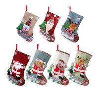 WUSUPU Medias de Navidad,Calcetines de Navidad Chimenea,7 Calcetín de Navidad,Calcetines Decoración Navideña,Calcetín de Decoración Navideña para Llenar y Colgar,para árboles de Navidad,Paredes