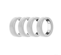 Wusvive Funda para Oura Ring 5, funda de silicona antiarañazos paquete de 4 | Silicona suave, protección contra arañazos, tallas S/M (6-13), paquete de 4, fácil de limpiar, negro/blanco/gris/transparente