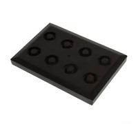 Wusvive Soporte de madera para boquilla de saxofón con pantalla negra de 8 | Capacidad para 8 boquillas, construcción de madera maciza, elegante acabado negro, tamaño de 27 x 19 x 3 cm