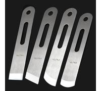 WUTA Cuchillo de adelgazamiento de cuero, cuchillo de cuero profesional DIY L, hoja redonda/plana/biselada, derecha/izquierda (4 piezas, mano izquierda)