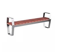 Wutaihill Banco de Exterior, Silla de Ocio, Silla de Parque de Acero Inoxidable, Bancos de jardín Cuadrados for Exteriores(Brown,Without backrest)