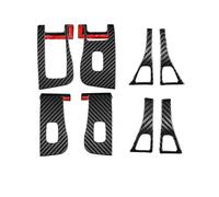WUTBHGQXWIP 8 Uds. De pegatinas de fibra de carbono for cubierta de cuadro de mandos de ventanas de coche, molduras compatibles con Tesla Model 3, estilo automático(Bright black)