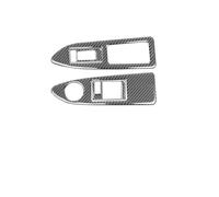 WUTBHGQXWIP Etiqueta engomada de las calcomanías del ajuste del panel del interruptor de elevación de la ventana del coche compatible con Dodge 2008-2014 fibra de carbono