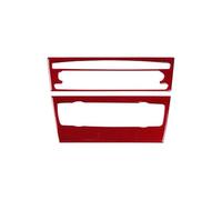 WUTBHGQXWIP Fibra de carbono suave compatible con BMW E90 E92 E93 2005-2012 aire acondicionado CD panel de control pegatinas interior de carbono(Type A-Red)