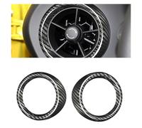 WUTBHGQXWIP Pegatinas de marco de salida de ventilación de coche de fibra de carbono dura real compatibles con Camaro 2016-2023 Interior L&R AC cubierta embellecedora(Carbon Black 1pair)