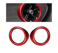 WUTBHGQXWIP Pegatinas de marco de salida de ventilación de coche de fibra de carbono dura real compatibles con Camaro 2016-2023 Interior L&R AC cubierta embellecedora(Carbon Red 1pair)