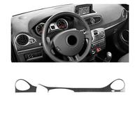 WUTBHGQXWIP Tira decorativa for consola central de coche, marco de salida de aire de fibra de carbono, compatible con Renault Clio 2006-2012 AC Trim(LHD Black)