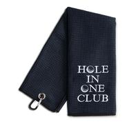 WUUCKOO Black Hole in One Club - Toalla de golf bordada, divertida toalla de golf para bolsa de golf con clip, accesorios de golf para hombres, regalos de cumpleaños para golfistas