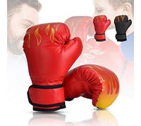 Wuudi Guantes de Boxeo para niños, 6OZ Boxing Gloves de 3 a 12 Años para Combate Training, Saco Boxeo, Muay Thai Rojo