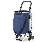wuuhoo® 2en1 Carro de la Compra Buddy con Sistema de 3 Ruedas y Aislamiento térmico, Carro apilable, Compartimento refrigerador, Carro de la Compra Plegable para Llevar Azul Oscuro