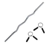 wuuhoo® barra barra John - 200cm / 180 cm / 160 cm / 150 cm / 120 cm, 30mm, barra de acero cromado, capacidad 100kg - fitness en casa Barra de Curl Plateada de 140 cm