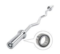 wuuhoo® barra Curl SZ Diego, 120cm barra de curva hasta 60 KG barra con soporte de disco olímpico de 50 mm, mancuerna con mango moleteado con 8,5 KG de peso neto -