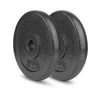 wuuhoo® Discos de Peso Manuel 27/29mm - Set de 2 Pesas para Barras de 1", Placa de Peso revestida de Hierro Fundido Gris - Equipo de Fitness para el hogar, Placas para Barras