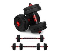 wuuhoo® set de mancuernas ajustables Arni - set de 2 mancuernas de 30mm, mancuernas con pesas y barra de extensión, juego de mancuernas de plástico con cierre de estrella, entrenamiento