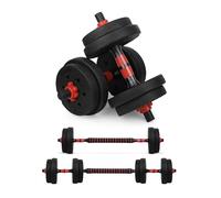 wuuhoo® Set de Mancuernas Ajustables Arni - 2 Unidades de 30mm Con Pesas y Barra de Extensión, Juego de Plástico Con Cierre de Estrella Para Entrenamiento