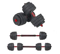 wuuhoo® set de mancuernas ajustables Arni - set de 2 mancuernas de 30mm, mancuernas con pesas y barra de extensión, juego de mancuernas de plástico con cierre de estrella, entrenamiento