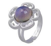WUUISDNX Anillo de emoción con girasoles, anillo de humor que cambia de color, aleación de zinc, ajustable, refleja el estado de ánimo con vibrantes cambios