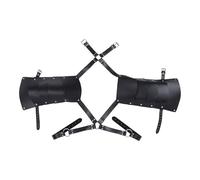 WUUISDNX Arnés de pecho de cuero PU diseñado para teatral, haciendo que cada actuación sea inolvidable, suave y cómodo, disfraz gótico steampunk, armadura hombro medieval.