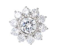 WUUISDNX Broche De Solapa De Flor Cristal Impresionante Broche Metal Cobre Para Fiestas Navidad Banquetes Compras Estilos Informales Vanguardistas Cristal Transparente Solapa Estable