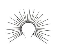WUUISDNX Diadema de Halloween, accesorio decorativo creativo para el cabello de dios del sol, tocado halo solar para cosplay, accesorio para disfraz para fiestas temáticas, Negro, 42x32cm