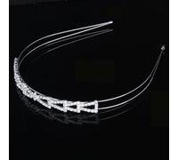 WUUISDNX Encantador pendiente de boda de aleación plata con diamantes imitación, ideal para compromisos, graduaciones y ocasiones especiales. Color principal: plateado. Circunferencia: aprox. 38 cm/15
