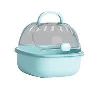 WUUISDNX Jaula de Viaje para Mascotas al Aire Libre, Jaula portátil para hámster, para hámster Enano, Hurones, erizos, de Viaje Transparente y portátil, Azul, 20x18x16cm