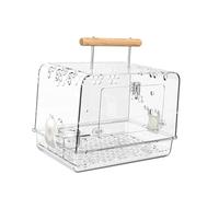 WUUISDNX Jaula para pájaros con asa, Ligera y fácil de Transportar, Ideal para pájaros pequeños, garantizando una Experiencia de observación Segura. Jaula para, 30x21x23cm