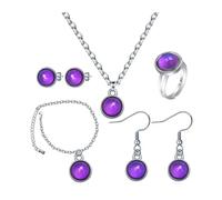 WUUISDNX Joyería única para el estado de ánimo, collar de moda con colgante para niñas con sensor temperatura que cambia color, conjunto joyería con sensor temperatura que cambia
