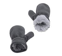 WUUISDNX Juego de manoplas para sombreros, buena resistencia a las arrugas, diseño de doble capa, gorras unisex fáciles de combinar, kits de guantes para niños y niñas, gris