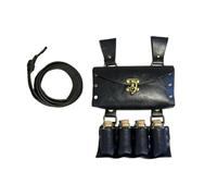 WUUISDNX Riñonera de Piel sintética, Estilo Medieval, Ideal para Halloween y Juegos de rol fantasía, Soporte para teléfono móvil, Disfraz Cosplay para Larp, Negro, Total 17.5x9cm