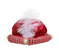 WUUISDNX Sombrero de sultán, sombrero de príncipe árabe, turbante indio, sombreros que realzan el festivo en las celebraciones Halloween y Pascua, pañuelos para la cabeza, disfraz, rojo