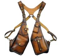WUUJIPAI Anti-theft Bag with Shoulder Strap, Underarm Adjustable Shoulder Bag, PU Leather Steampunk Vintage Shoulder Bag (dark brown)