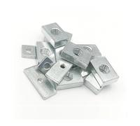 WUUKEPSG 10 Tuercas Cuadradas M3/M4 M5 M6 M8, Tuercas Rectangulares, Bloque Deslizante, Tuercas Delgadas de Acero Al Carbono Galvanizado, Accesorio de Perfil de Aluminio/10Pcs/M6*18 * 14 * 4