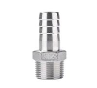 WUUKEPSG Conector de Tubería de Acero Inoxidable 304 de 1/8", 1/4", 3/8", 1/2" Roscaho Bsp, 6 Mm - 25 Mm, Cola de Manguera con Púas. Conector de Acoplamiento Pagoda/Color/Dn15*16Mm
