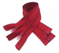 WUUKEPSG Cremallera Bidireccional, 5 Unidades, Apertura de 20 cm a 60 Cm, Ideal para la Confección de Abrigos, Chaquetas Y Prendas de Abrigo/Wine Red/50Cm