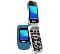 WUUM Clap - Teléfono Móvil de Tapa con Doble Pantalla | Teclas y Números Grandes | 2 Memorias Directas y botón SOS | Bluetooth | Gran Batería 800mAh | USB-C | Azul