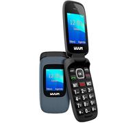 WUUM Clap - Teléfono Móvil de Tapa con Doble Pantalla | Teclas y Números Grandes | 2 Memorias Directas y botón SOS | Bluetooth | Gran Batería 800mAh | USB-C | Titanium